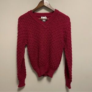Vintage Sears Maroon Burgundy Textured Knit Sweater Women’s 38 Small